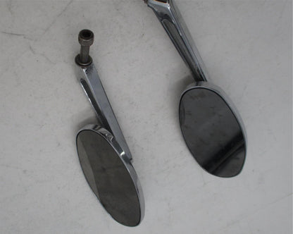Pair of Harley Davidson Chopper Custom Oval Slotted Oval Mirrors