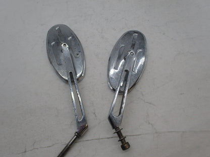 Pair of Harley Davidson Chopper Custom Oval Slotted Oval Mirrors