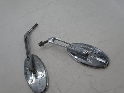 Pair of Harley Davidson Chopper Custom Oval Slotted Oval Mirrors